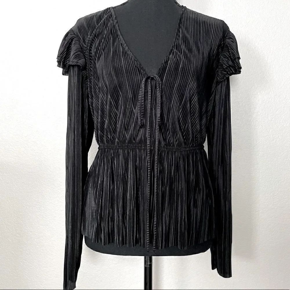NWT Zara Ruffled Pleated Blouse
